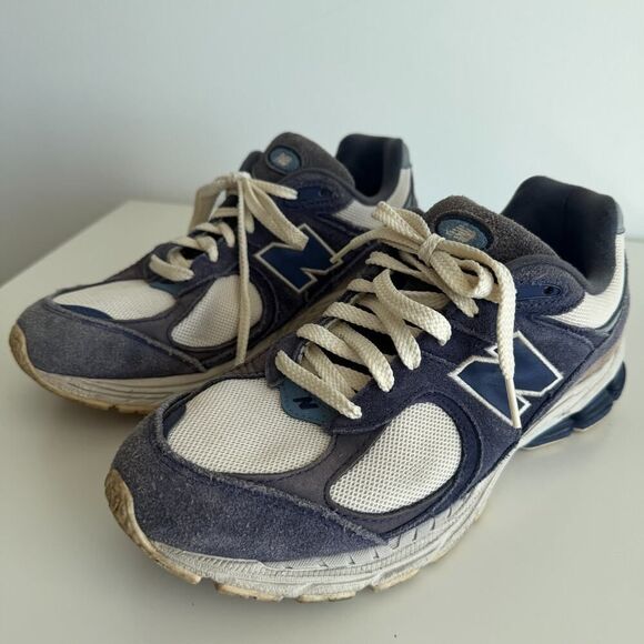 New Balance 2002R Shoes Men 9.5 Suede Blue Tan Distressed Chunky Sneaker M2002RG main image 5